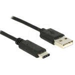 DeLOCK 0.5m, USB2.0-A/USB2.0-C cavo USB 0,5 m USB A USB C Nero