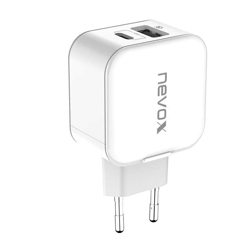 Nevox-USB-PD-Type-C--caricabatterie-QC3.0-18W-bianco