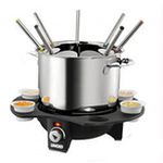 Unold Esge UNOLD FONDUE-ÉLÉGANCE - Fondue-Topf / Elektro-Wok - 1.5 Liter - Schwarz / Silber (48645)