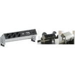 Bachmann 3x Schuko 2x CAT6 1x HDMI, 1x USB3.0 prolunghe e multiple 1,5 m 3 presa(e) AC Nero, Acciaio inox