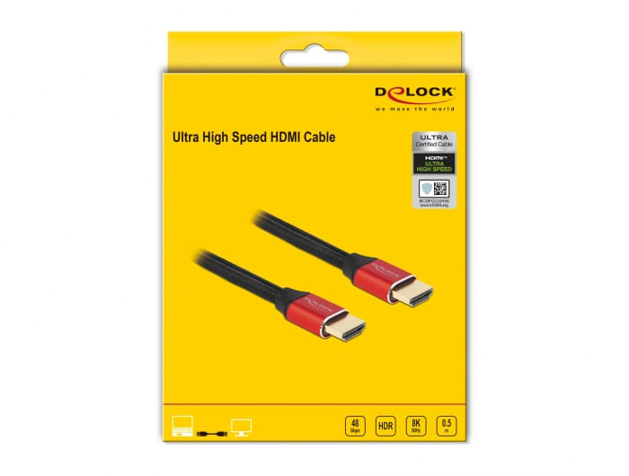 Delock-Cavo-HDMI-ad-altissima-velocit--48-Gbps-8K-60-Hz-rosso-05-m-certificato