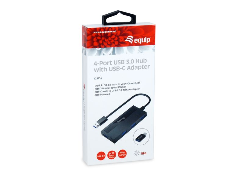 Equip-128956-hub-di-interfaccia-USB-3.2-Gen-1--3.1-Gen-1--Type-A-5000-Mbit-s-Nero