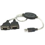 Manhattan 174947 cavo seriale Nero 0,45 m USB A DB9