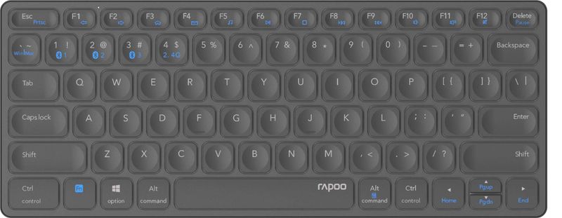 Rapoo-E9600M-tastiera-RF-senza-fili--Bluetooth-QWERTY-Tedesco-Grigio