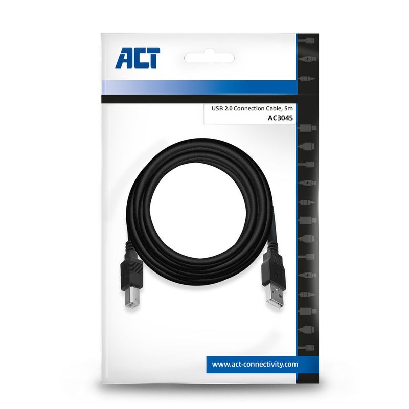 ACT-AC3045-Cavo-USB-5-m-USB-2.0-USB-A-USB-B-Nero