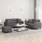 vidaXL Set di Divani 3 pz con Cuscini Grigio in Similpelle