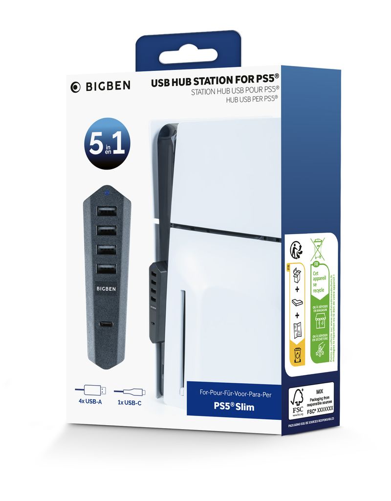 NACON-PS5SUSBHUB-hub-di-interfaccia-Nero