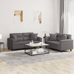 vidaXL Set di Divani 2 pz con Cuscini Grigio in Similpelle