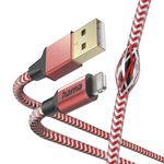 Hama-Reflective-Charging-USB-A-to-Lightning-Cable-480Mbps-Nylon-Sheath-Gold-Plated-1.5-Metre-Red