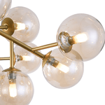 Lampadario-Contemporaneo-Dallas-Metallo-Oro-20-Luci-Diffusori-Ambra