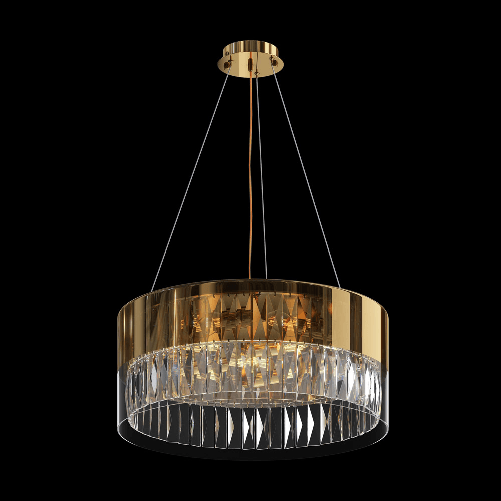 Lampadario-Contemporaneo-Wonderland-Acciaio-Oro-6-Luci-Diffusori-Vetro