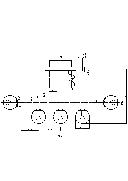 Lampadario-Sospensione-Erich-Metallo-Nichel-5-Luci-E-Diffusori-Bianchi