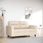 vidaXL Divano a 2 Posti Beige 120 cm in Tessuto Microfibra