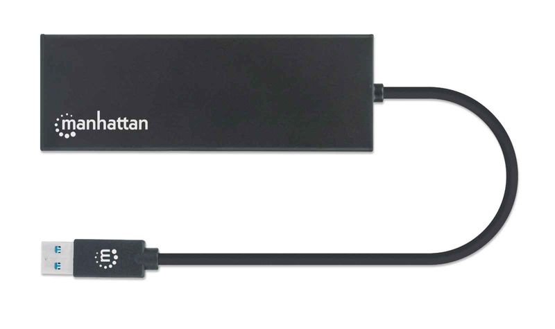 Manhattan-152846-replicatore-di-porte-e-docking-station-per-laptop-USB-tipo-A-Nero--USB-A-Dock-Hub-Ports-x5-Ethernet-HDM