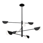 Maytoni Lampadario A Sospensione Moderno Mollis Metallo Nero Acrilico 8 Luci G9 7W