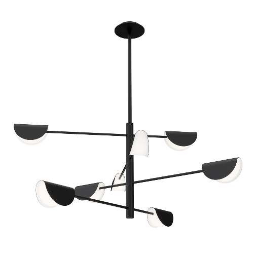 Lampadario-A-Sospensione-Moderno-Mollis-Metallo-Nero-Acrilico-8-Luci-G9-7W