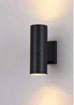 Lampada-Da-Parete-Moderna-Da-Esterno-Alluminio-Nero-2-Luci-Gu10-50W-Ip54