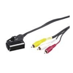 Goobay Wentronic Goobay Scart/Cinch-Adapterkabel, Schwarz, 3 m - SCART-Stecker (21-Pin) > 3x Cinch-Stecker (50365)