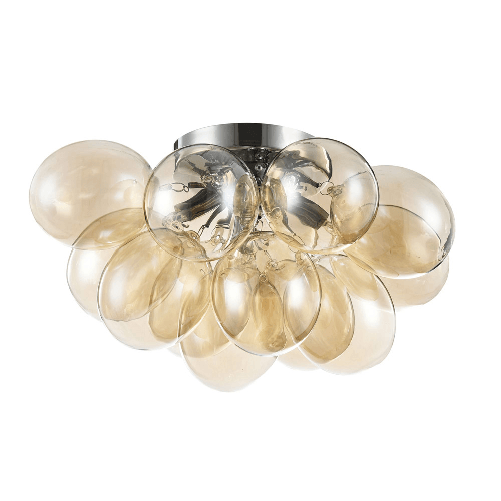 Plafoniera-Contemporanea-Baldo-Metallo-Nichel-4-Luci-Diffusori-Cognac