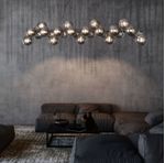 Lampadario-Contemporaneo-Dallas-Metallo-Cromo-25-Luci-Diffusori-Vetro-FumA-