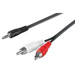 Goobay Wentronic Goobay cavo adattatore jack/RCA da 35 mm nero 3 m - spina jack da 35 mm (3 poli stereo