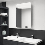 vidaXL Armadietto Bagno con Specchio e LED Bianco e Rovere 60x11x80 cm