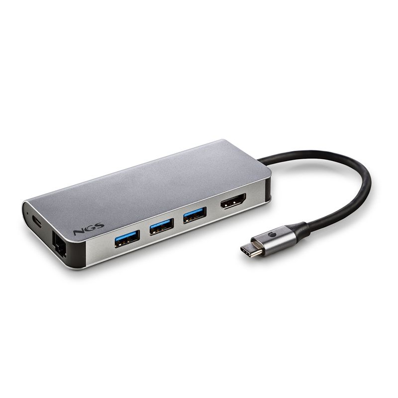 NGS-WONDER-DOCK-8-USB-2.0-Type-C-Argento