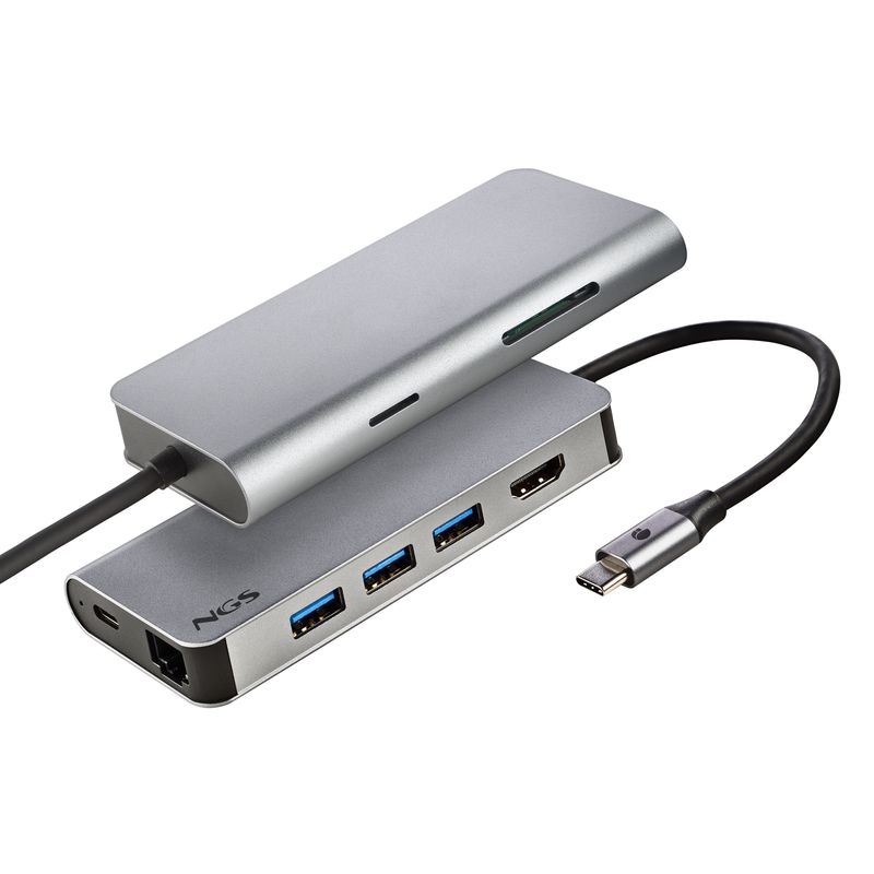 NGS-WONDER-DOCK-8-USB-2.0-Type-C-Argento