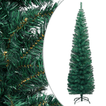 vidaXL Albero di Natale Artificiale Sottile Supporto Verde 210 cm PVC