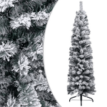 vidaXL Albero di Natale Artificiale Sottile con Neve Verde 120 cm PVC