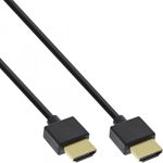 InLine Cavo HDMI Superslim da A ad A - HS con Eth. - Premium - nero - oro - 1m