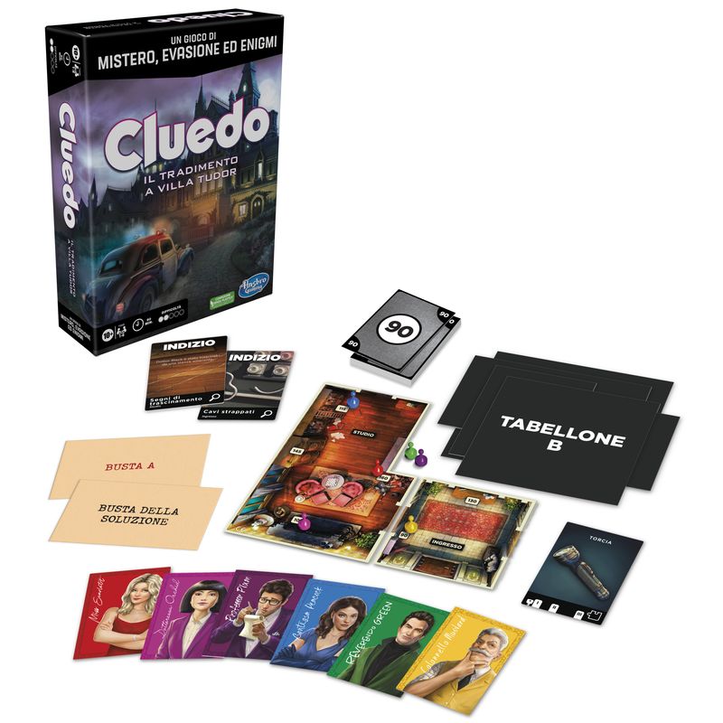 Cluedo-Escape---Il-Tradimento-a-Villa-Tudor-un-gioco-di-misteri-ed-enigmi-in-versione-Escape-Game-un-gioco-da-tavolo-cooperativo-per-famiglie-dai-10-anni-in-su-da-1-a-6-giocatori