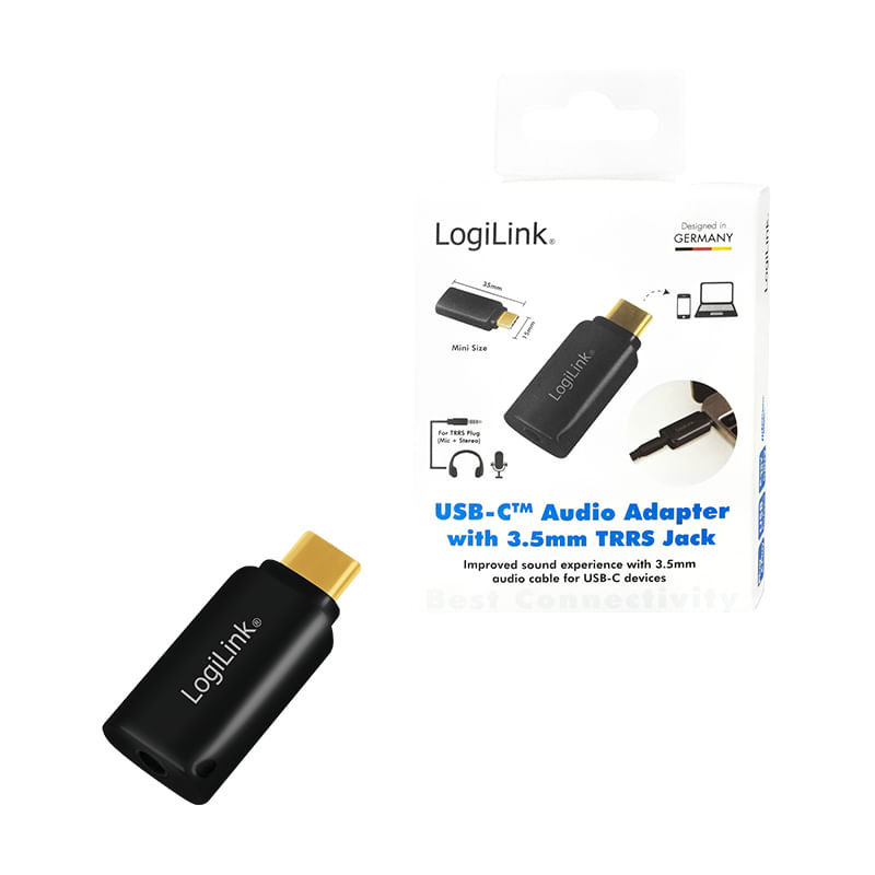 LogiLink-UA0356-adattatore-per-inversione-del-genere-dei-cavi-USB-C-35-mm-Nero--Logilink-USB-C-to-3.5mm-Adapter-DAC---Bl