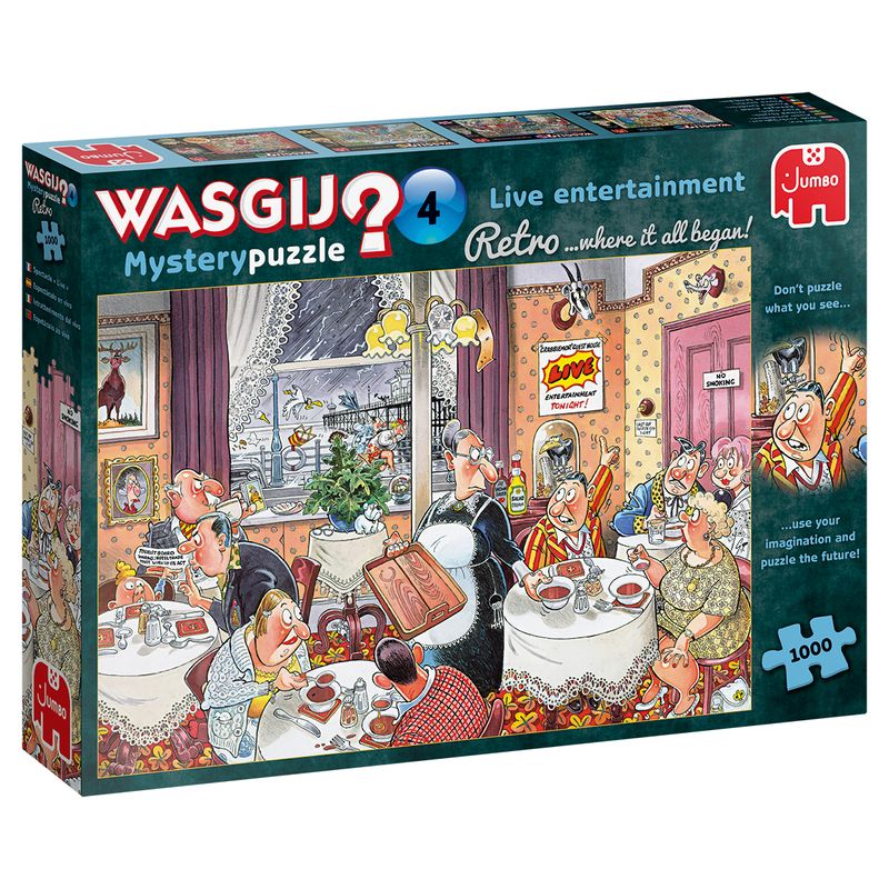 Jumbo-Wasgij-Retro-Mystery-4-Intrattenimento-dal-Vivo-1000-Pezzi-Puzzle