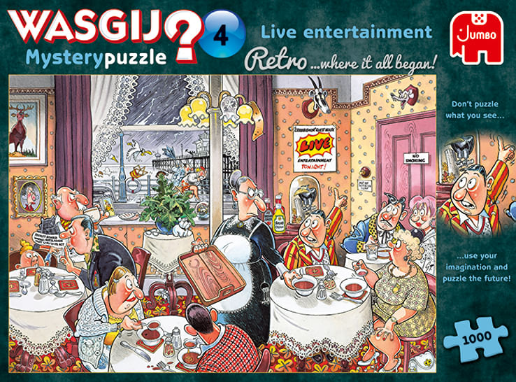 Jumbo-Wasgij-Retro-Mystery-4-Intrattenimento-dal-Vivo-1000-Pezzi-Puzzle