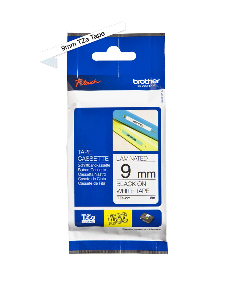 Brother-TZE-221-nastro-per-etichettatrice-Nero-su-bianco