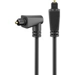 Goobay Lichtwellenleiterkabel, 1 m, Schwarz - Toslink-Stecker > Toslink-Stecker 90°, Schwarz (41594)