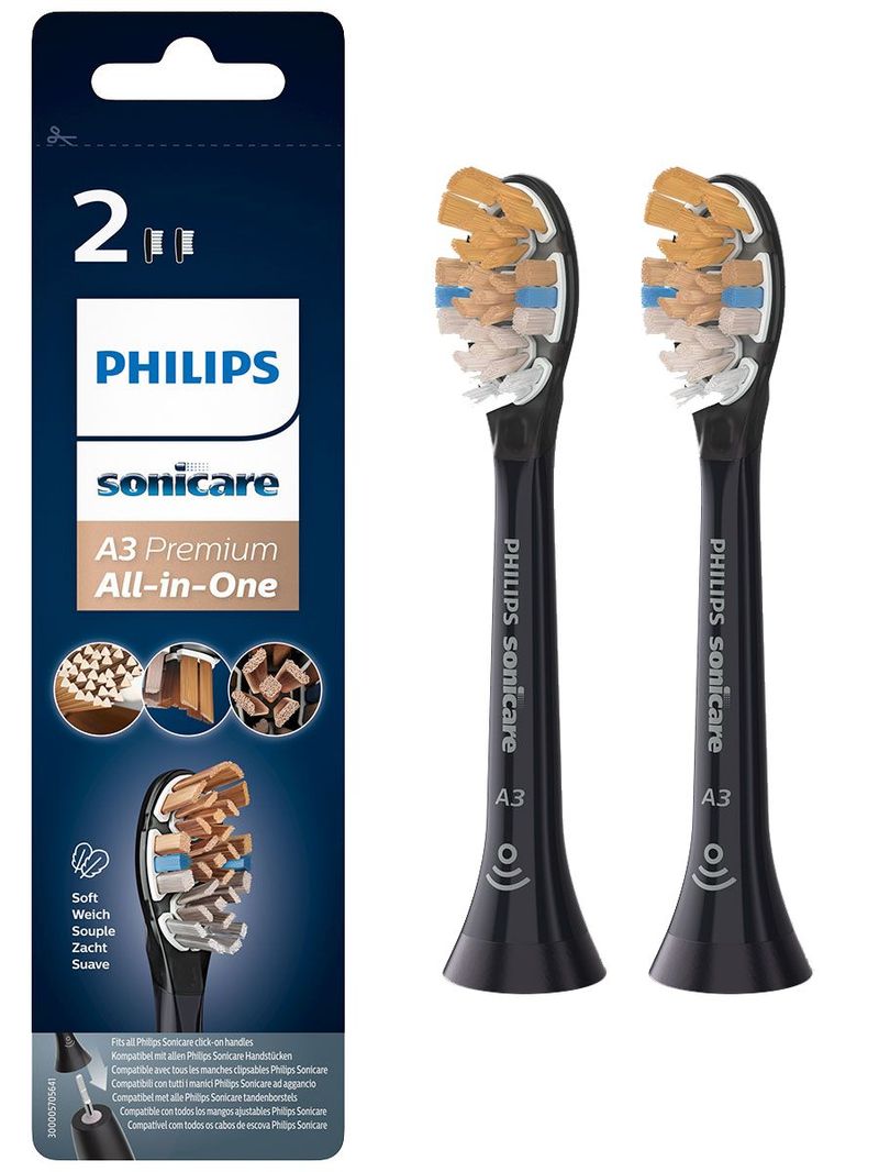 Philips-A3-Premium-All-in-One-HX9092-11-2x-Testine-nere-per-spazzolino-sonico