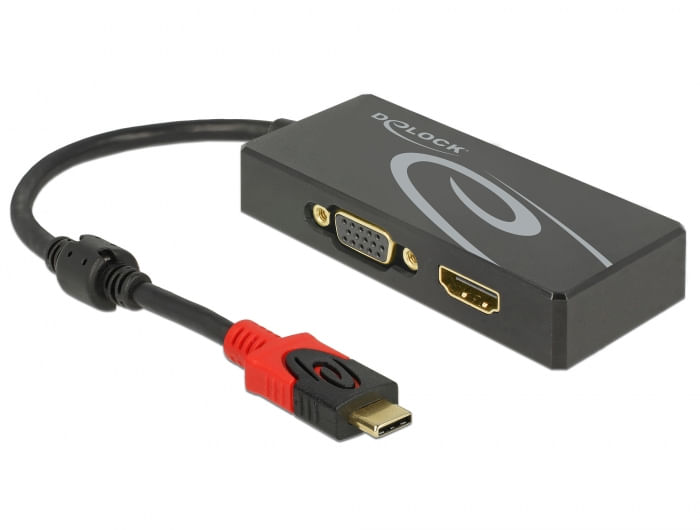 Delock-Splitter-USB-di-tipo-C--modalit--DP-Alt---1-x-HDMI-1-x-uscita-VGA