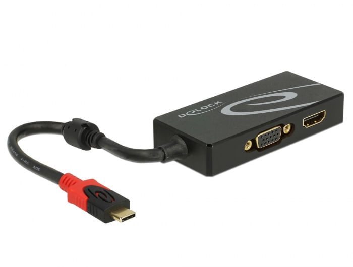 Delock-Splitter-USB-di-tipo-C--modalit--DP-Alt---1-x-HDMI-1-x-uscita-VGA