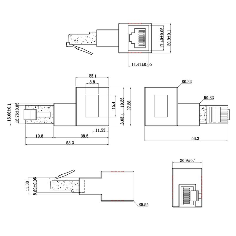 Cavo-adattatore-patch-Cat.6A---presa-spina-RJ45---angolata-90-a-sinistra