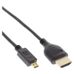 InLine Cavo HDMI Superslim da A a D - HS con Eth. - Premium - nero - oro - 1 -8 m