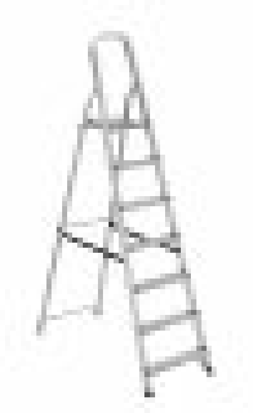 Scala in alluminio 7 gradini antiscivolo 120x49x193h cm Fredi Revete