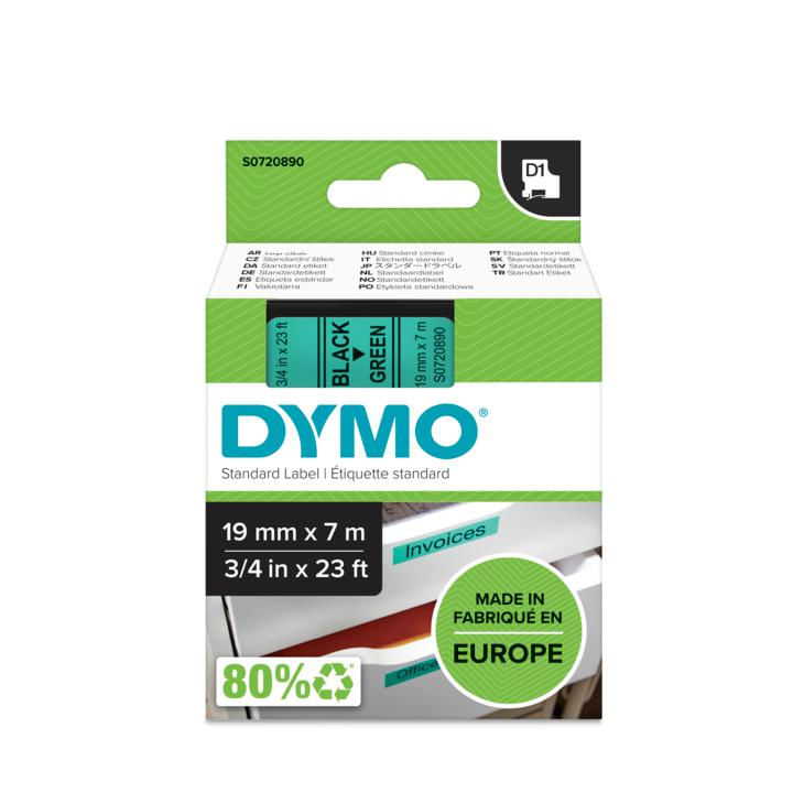 DYMO-D1---Standard-Etichette---Nero-su-verde---19mm-x-7m