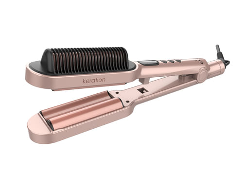 GA.MA-Waver--Brush-Keration-per-onde-perfette-Massima-Protezione-della-Cheratina-Calore-Gentile-sui-capelli--Tecnologia-Micro-Glitt-Temperatura-regolabile