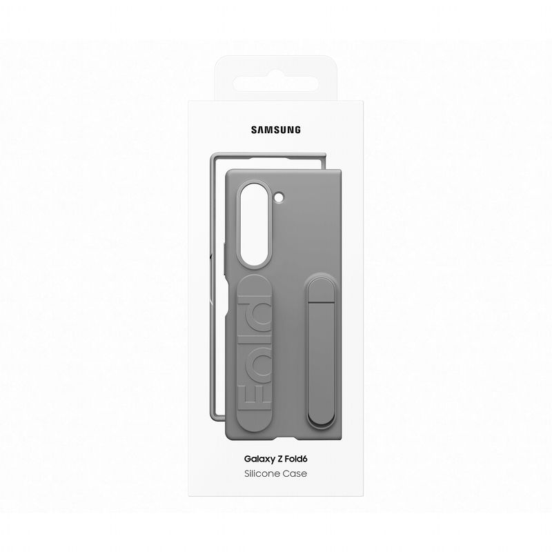 Samsung-Galaxy-Z-Fold6-Silicone-Grip-Case-With-Stand-Grigia