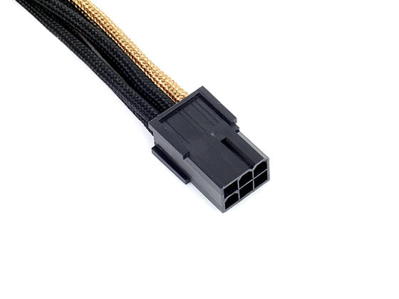 Silverstone-PP07-IDE6BG-03-m--Silverstone-6-pin-PCIe-to-6-pin-PCIe-Cable-25-cm---Black---Gold-