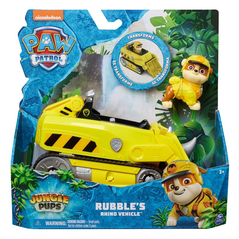 PAW-Patrol-Jungle-Pups-Rhino-Vehicle-di-Rubble-veicolo-giocattolo-con-action-figure-da-collezione-giocattoli-per-bambini-e-bambine-dai-3-anni-in-su