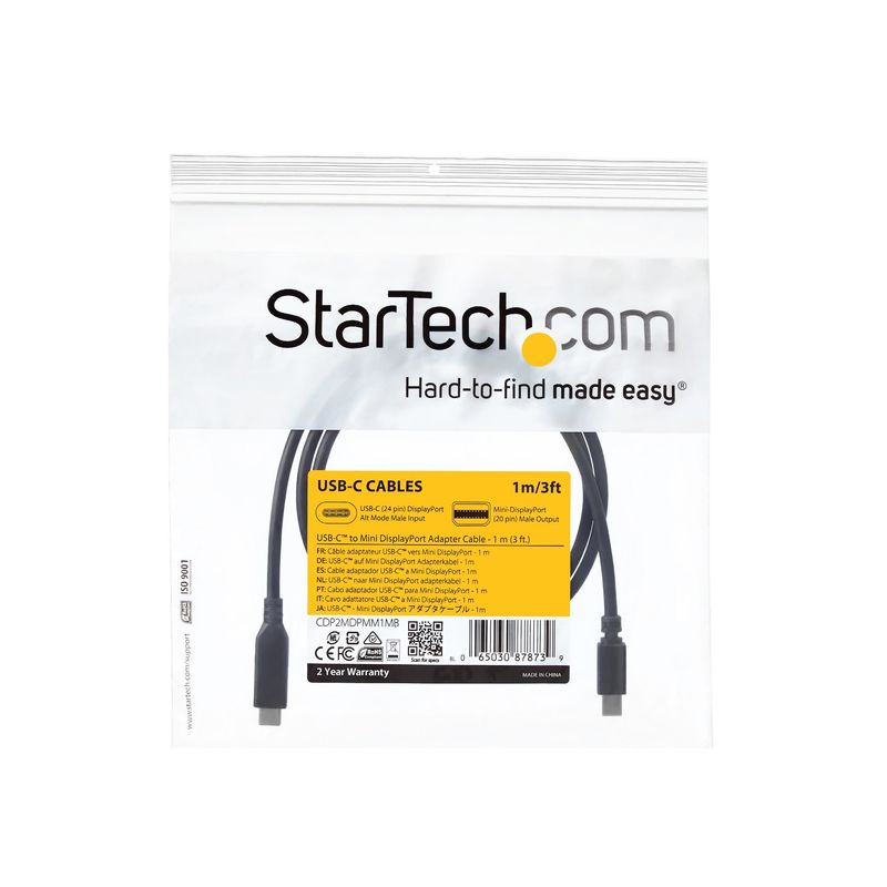 StarTech.com-Cavo-Adattatore-Mini-DisplayPort-a-USB-C-da-1-m---4K-60Hz---Nero