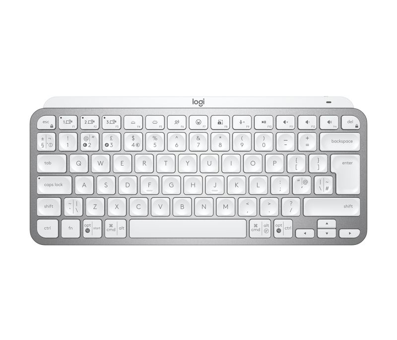 Logitech-MX-Keys-Mini-for-Business-tastiera-RF-senza-fili--Bluetooth-QWERTY-Inglese-britannico-Alluminio-Bianco--MX-KEYS